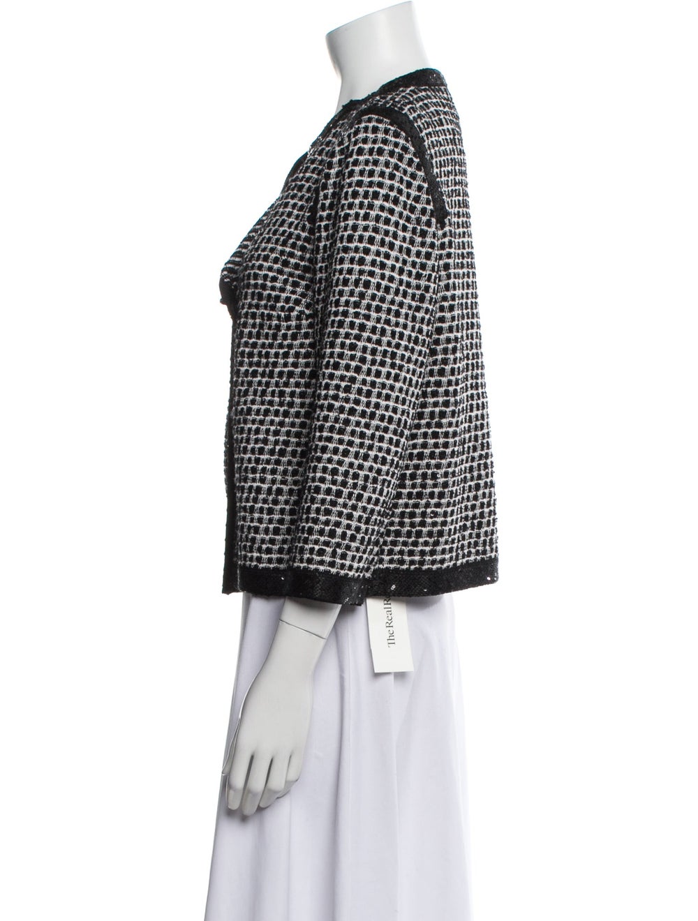 St. John Jacket Black Patterned Sequin Embellishm… - image 2