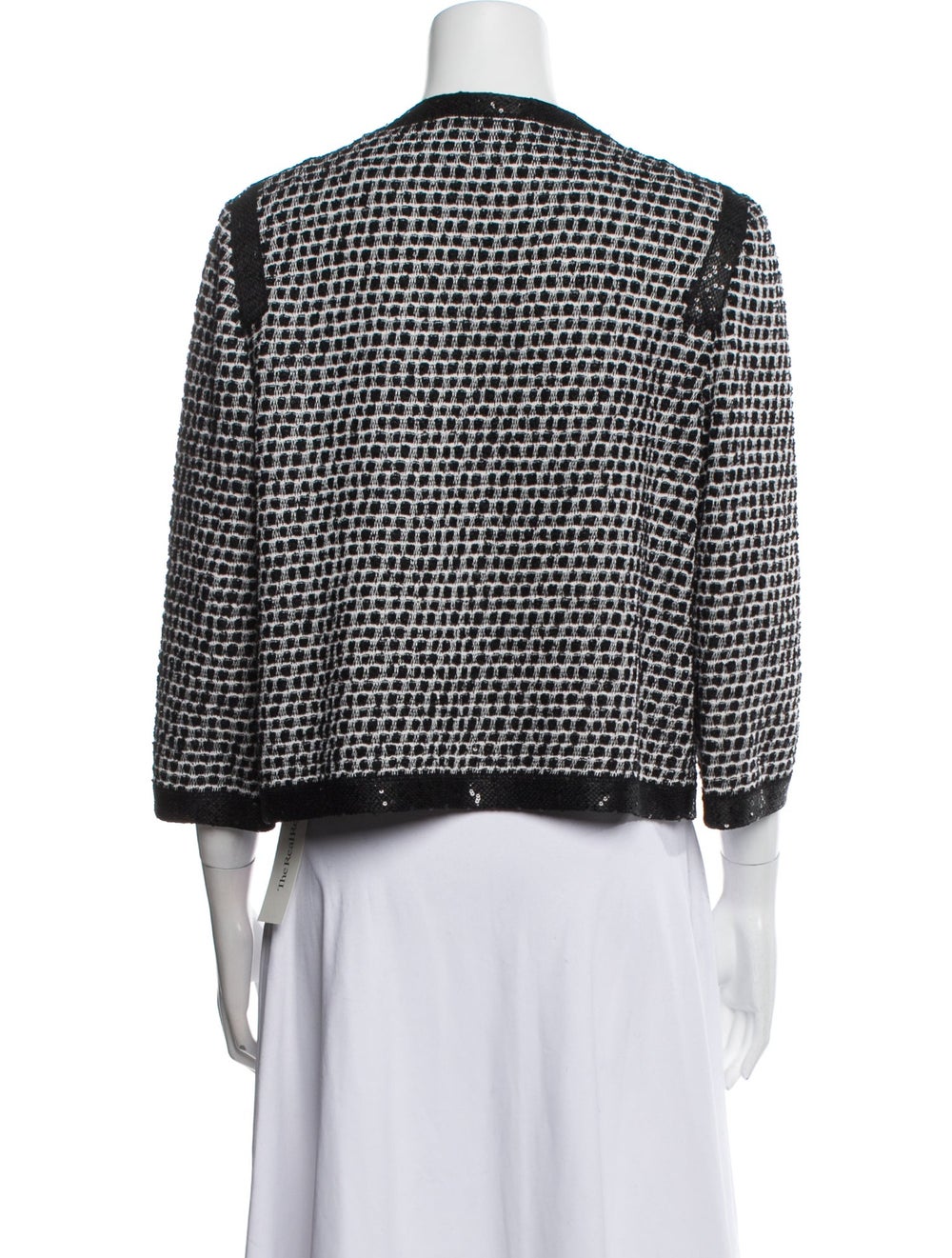 St. John Jacket Black Patterned Sequin Embellishm… - image 3