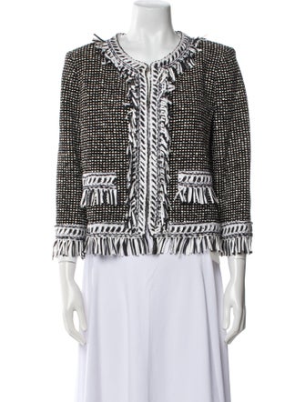 St. John Wool Printed Evening Jacket