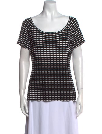 St. John Striped Scoop Neck T-Shirt