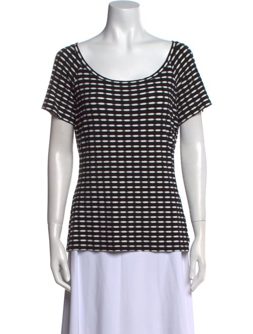 St. John Striped Scoop Neck T-Shirt