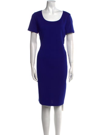 St. John Scoop Neck Knee-Length Dress