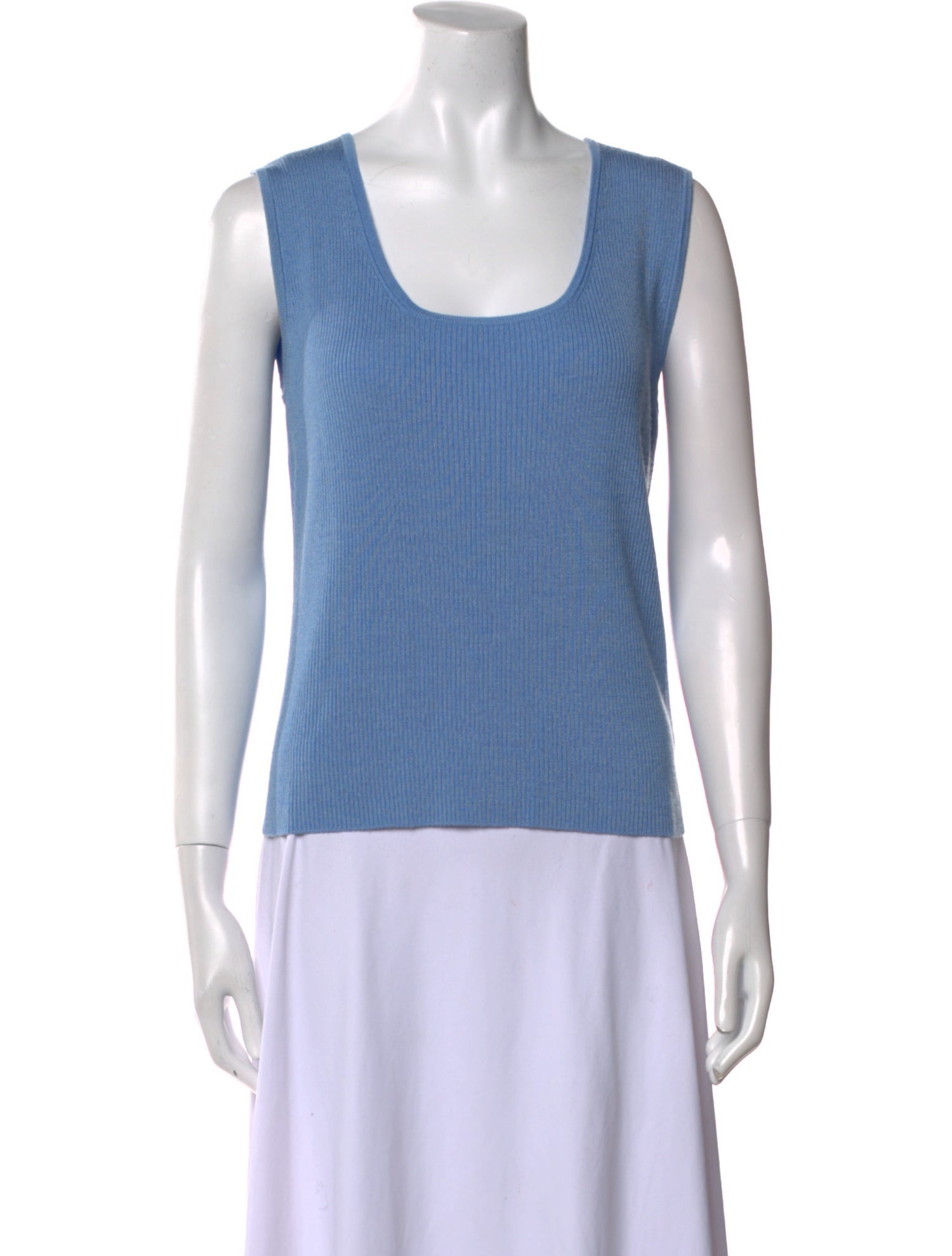 St. John Scoop Neck Sleeveless Top