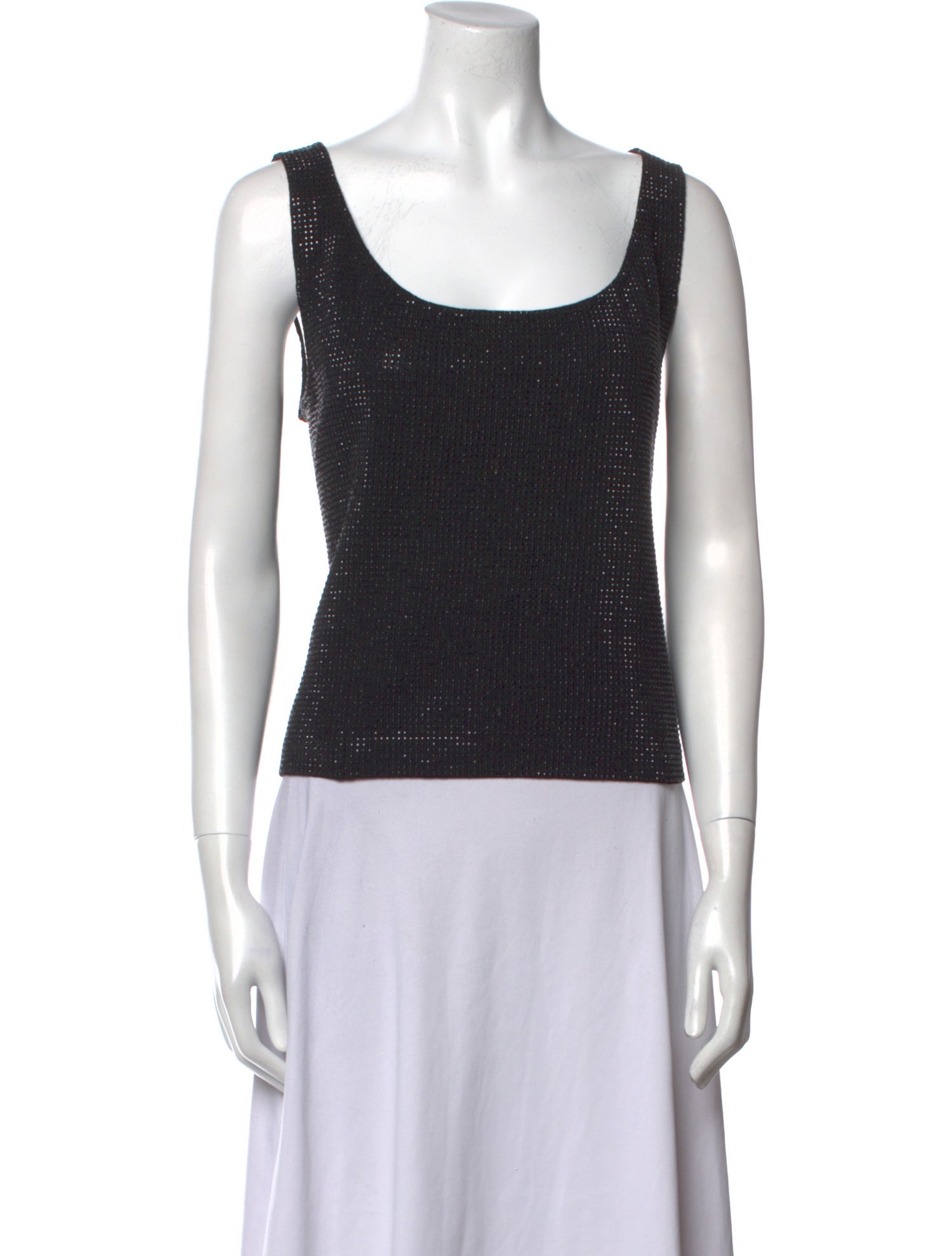 St. John Scoop Neck Sleeveless Top