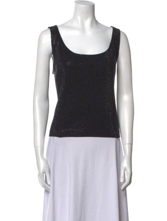 St. John Scoop Neck Sleeveless Top