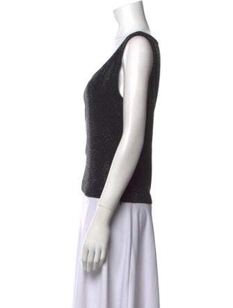 St. John Scoop Neck Sleeveless Top