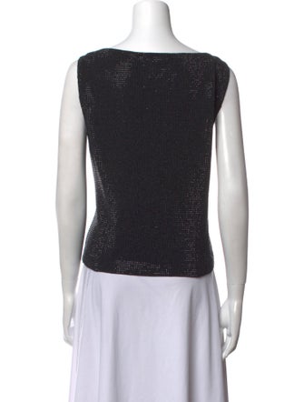 St. John Scoop Neck Sleeveless Top