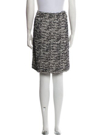 St. John Tweed Pattern Knee-Length Skirt