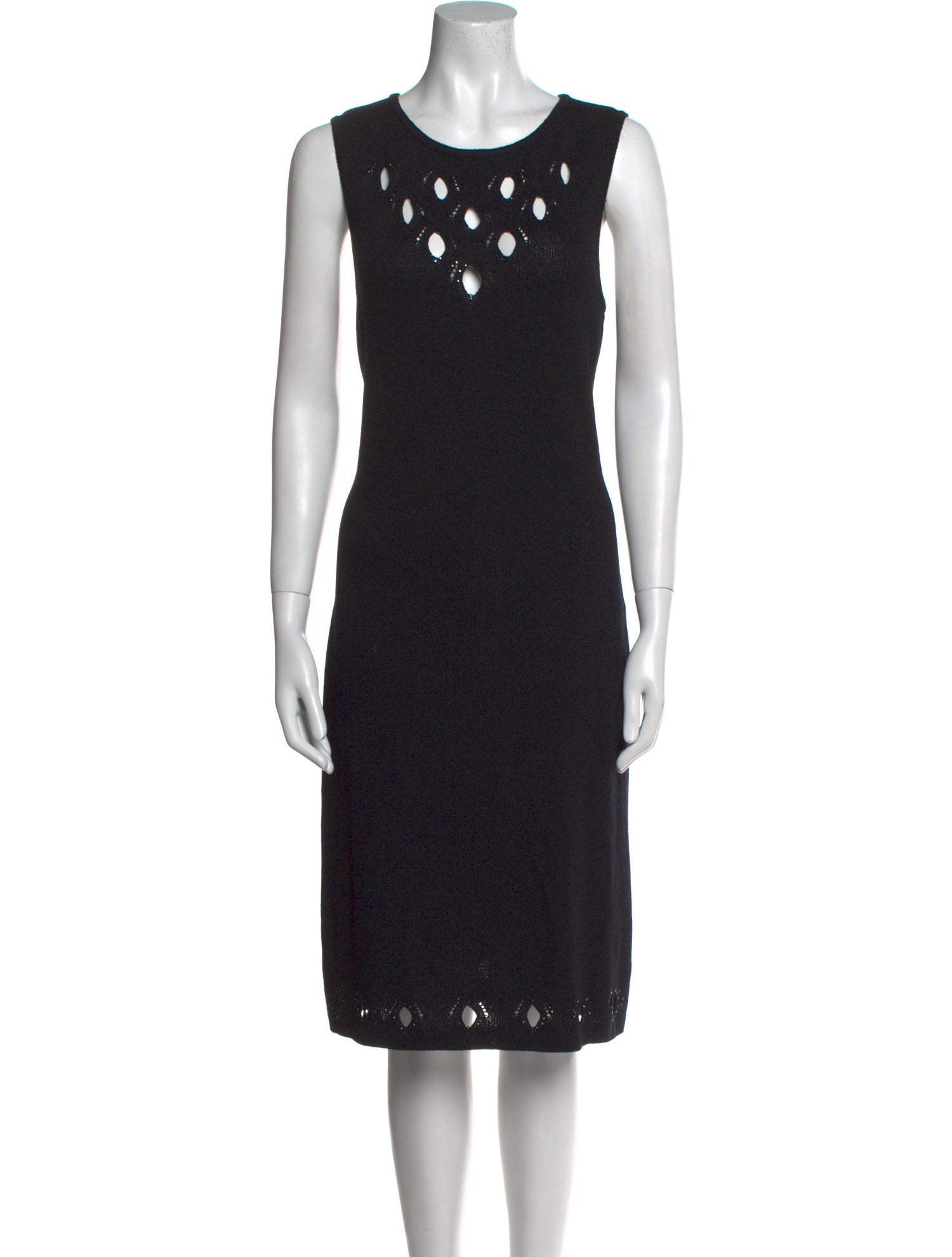 St. John Evening Scoop Neck Midi Length Dress