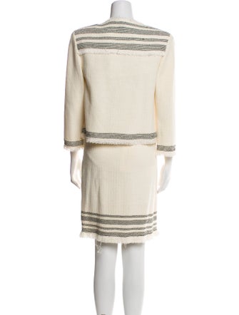 St. John Crochet Striped Skirt Suit