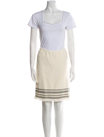 St. John Crochet Striped Skirt Suit