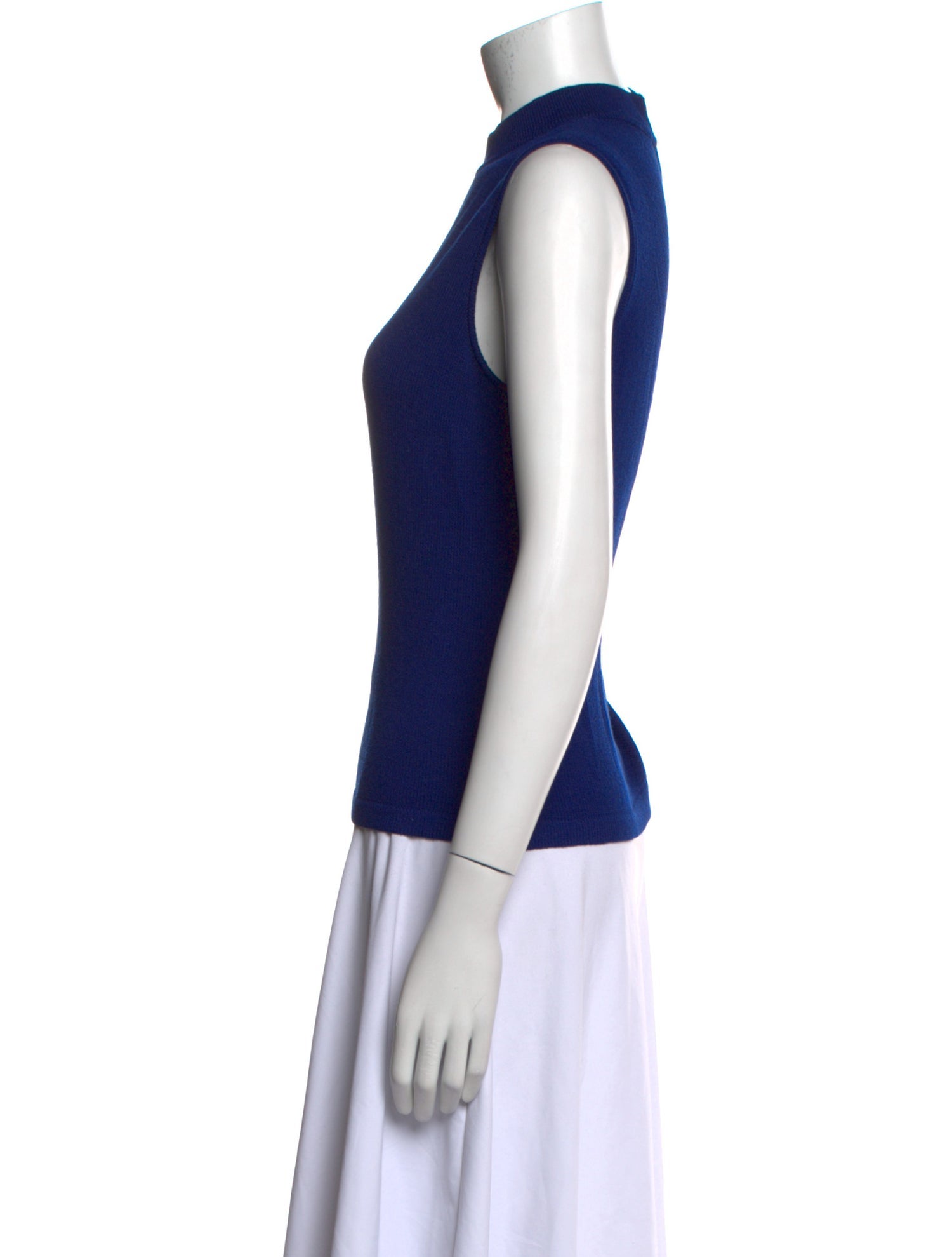 St. John Mock Neck Sleeveless Crop Top