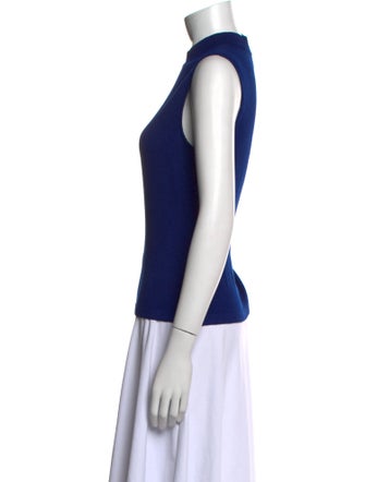 St. John Mock Neck Sleeveless Crop Top