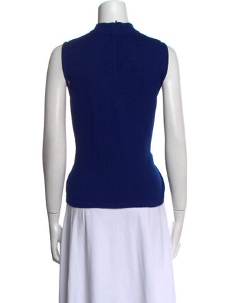 St. John Mock Neck Sleeveless Crop Top