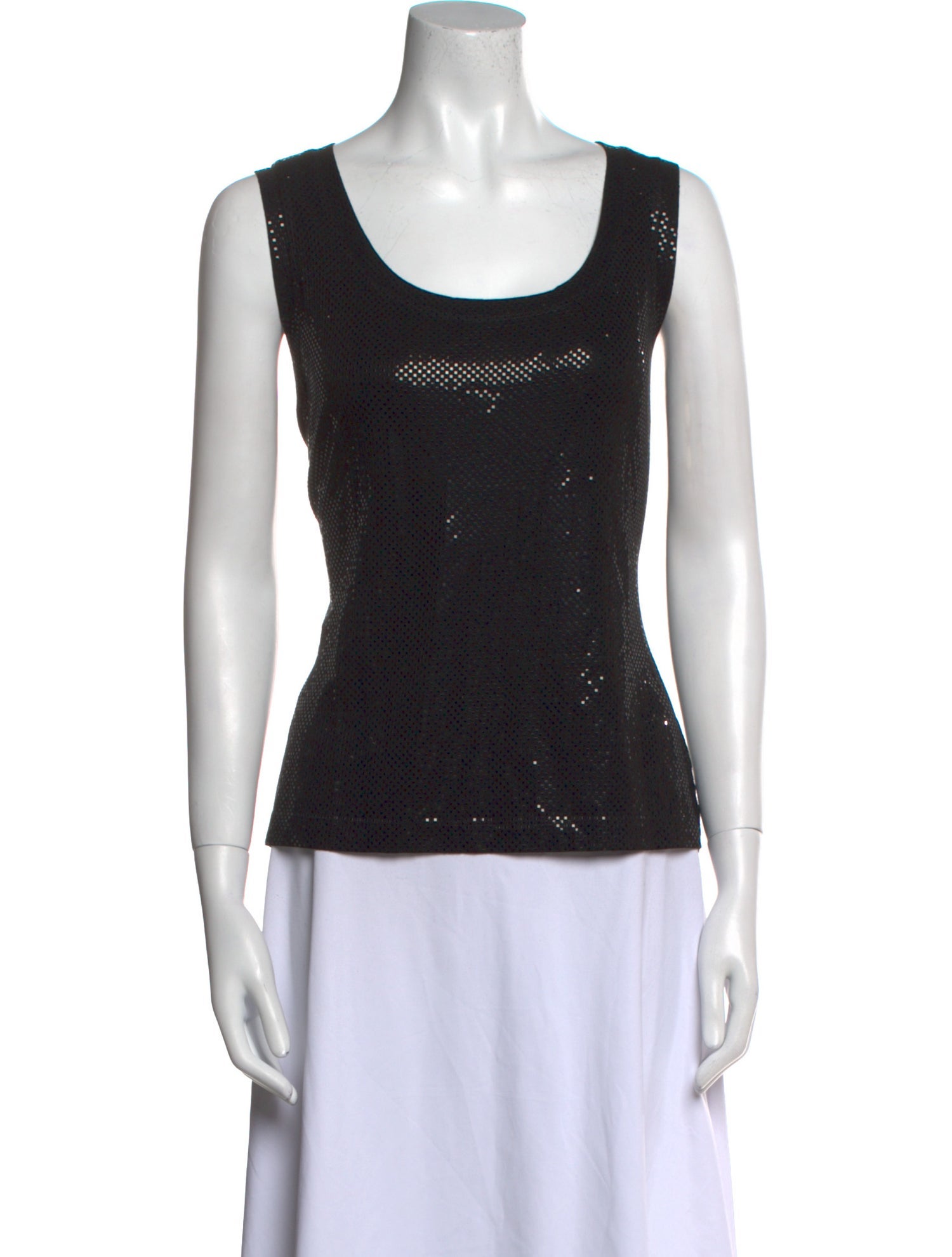 St. John Scoop Neck Sleeveless Top
