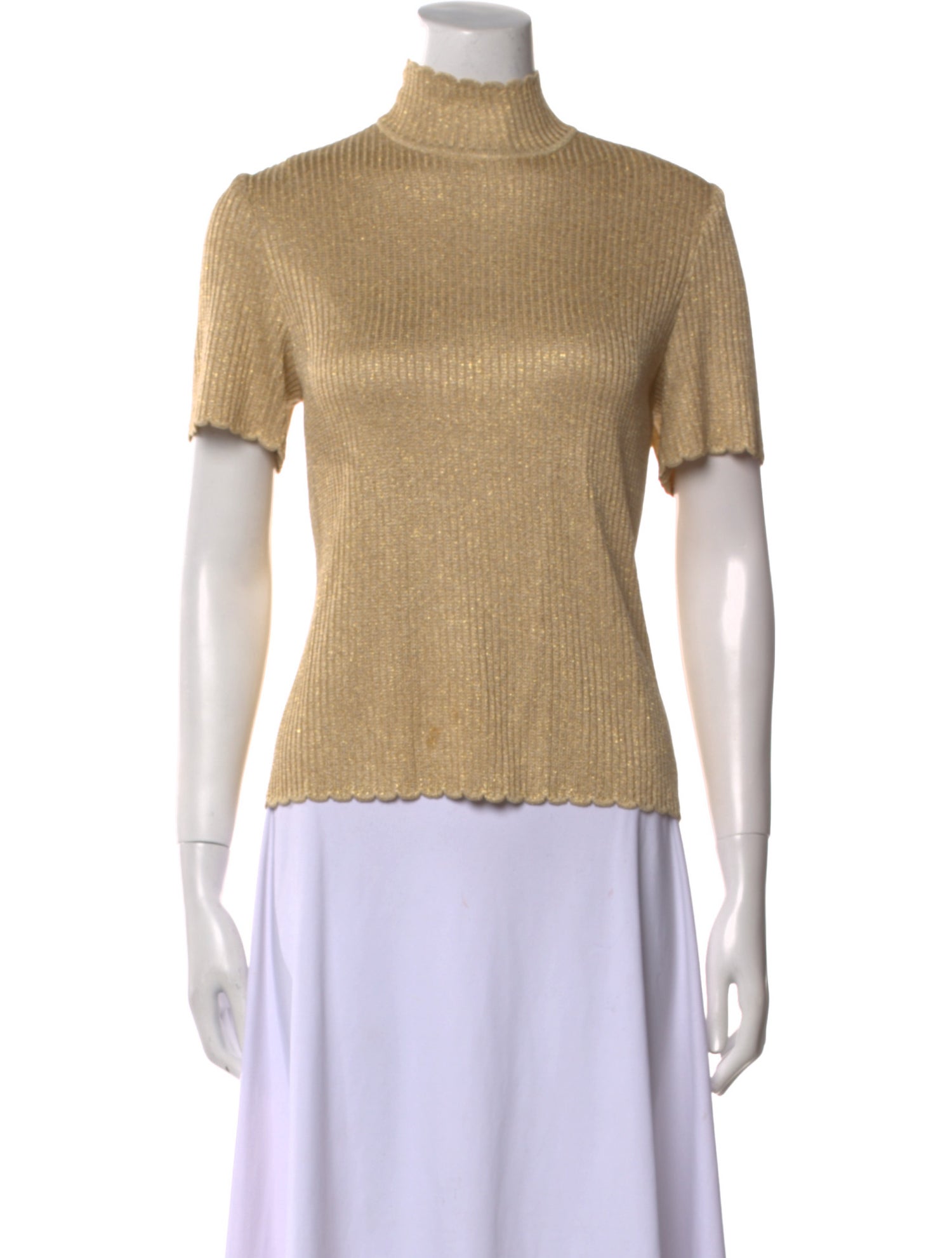 St. John Turtleneck Short Sleeve Top