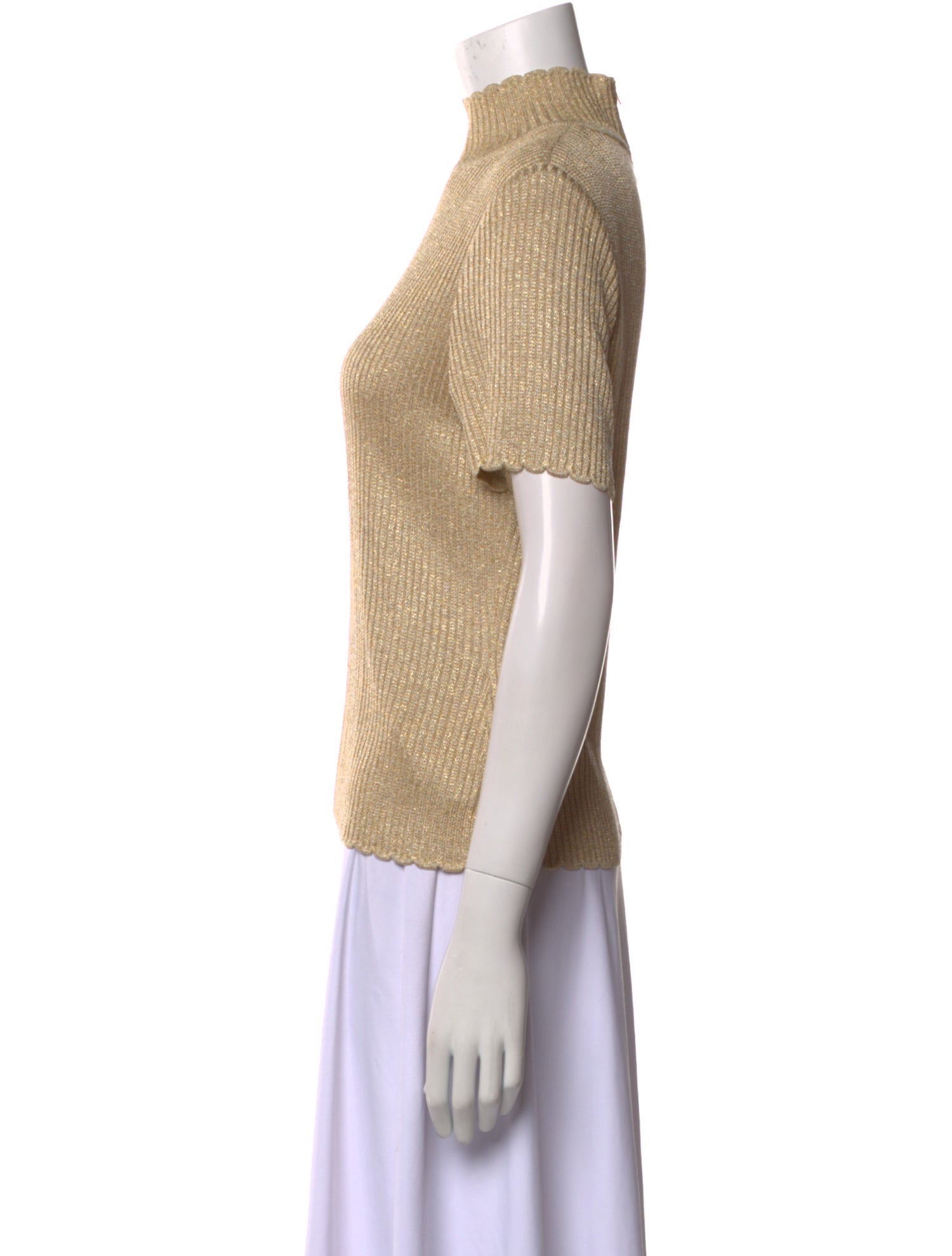 St. John Turtleneck Short Sleeve Top