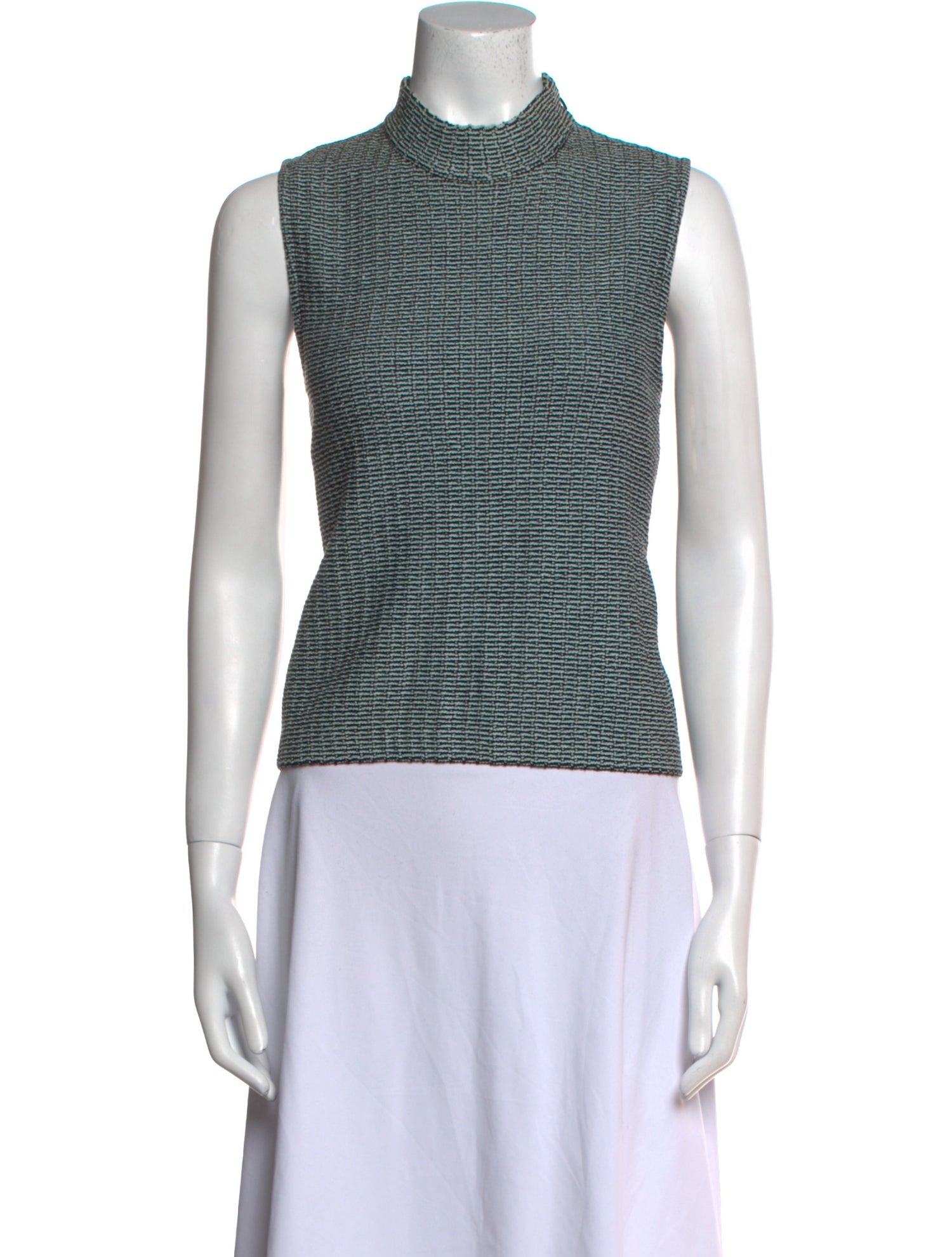 St. John Printed Mock Neck Top