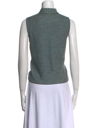 St. John Printed Mock Neck Top