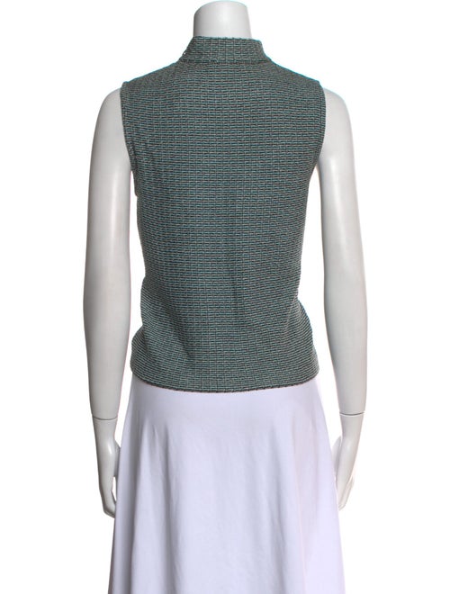 St. John Printed Mock Neck Top