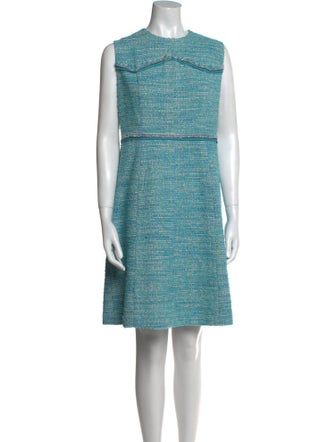 St. John Tweed Pattern Knee-Length Dress