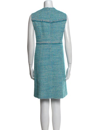 St. John Tweed Pattern Knee-Length Dress