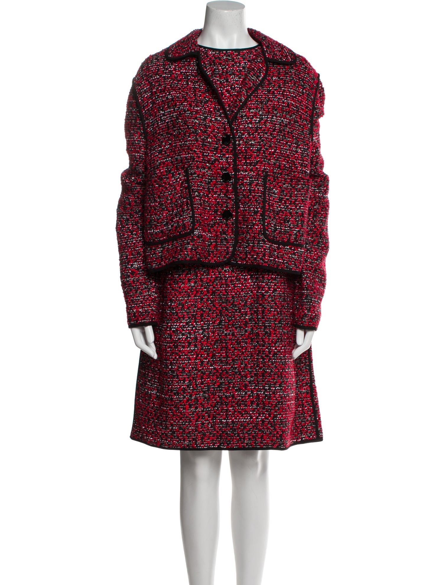 St. John Tweed Pattern Sequin Embellishments Dress Set w/ Tags