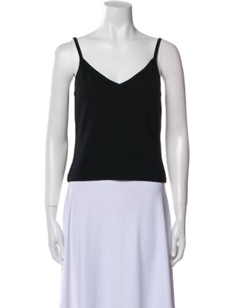 St. John V-Neck Sleeveless Crop Top