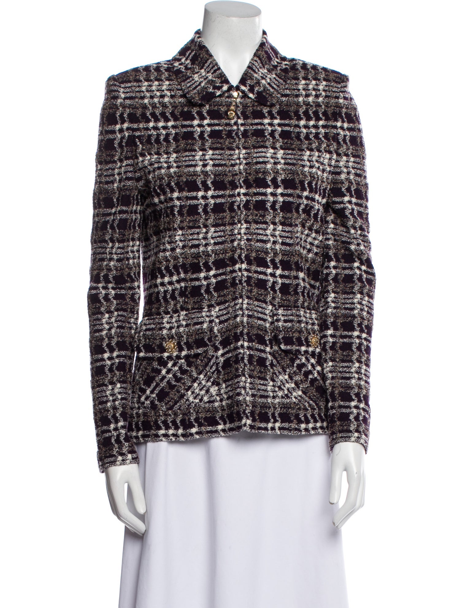 St. John Collection Plaid Print Jacket
