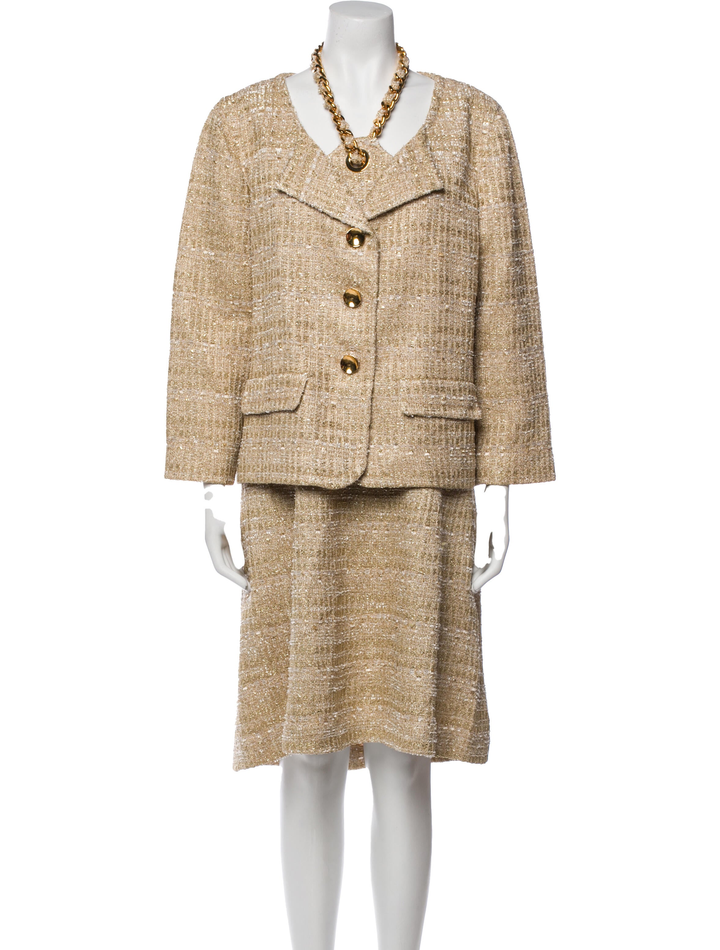 St. John Printed Glitter Accents Dress Set w/ Tags