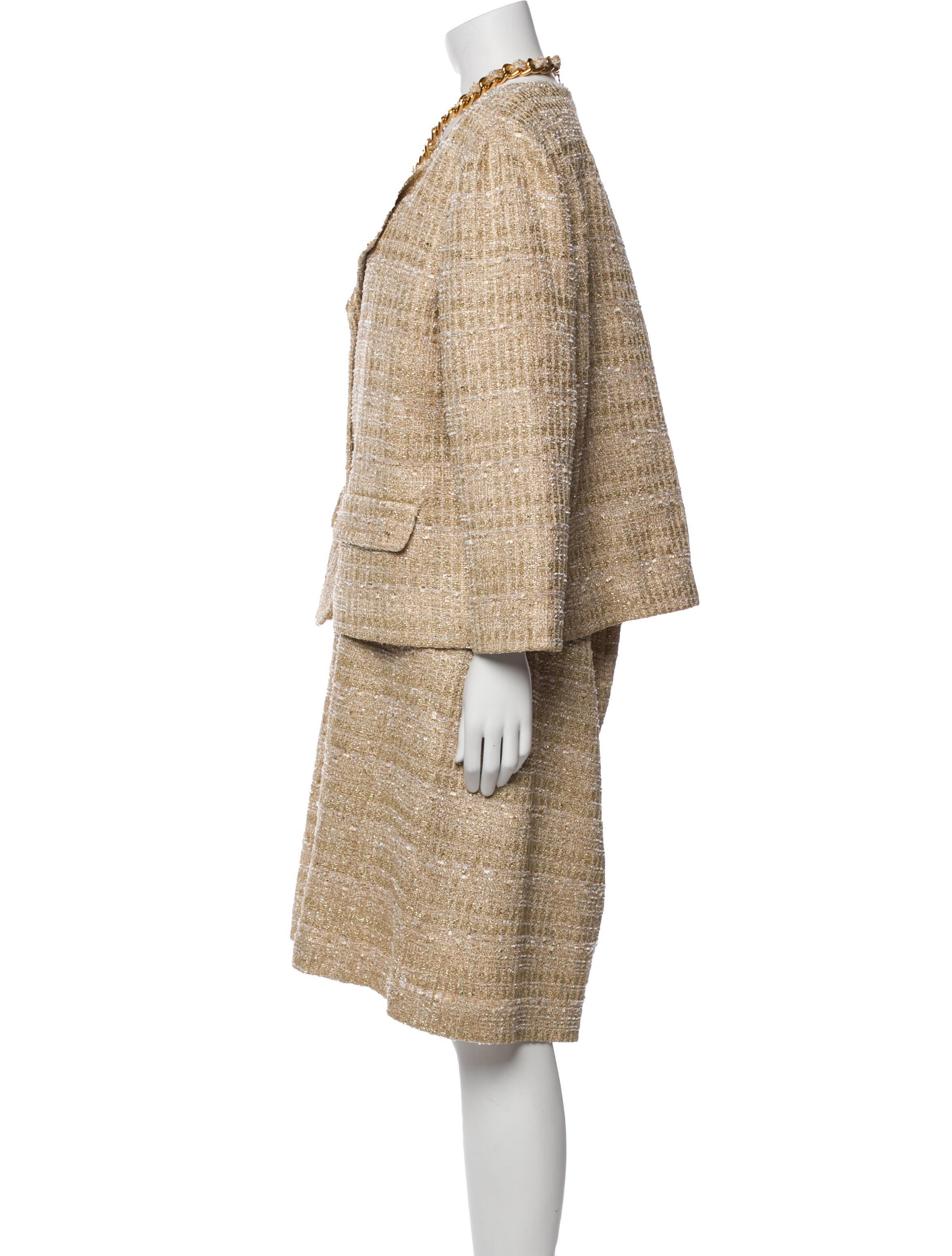 St. John Printed Glitter Accents Dress Set w/ Tags