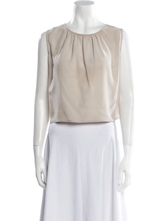 St. John Scoop Neck Sleeveless Crop Top