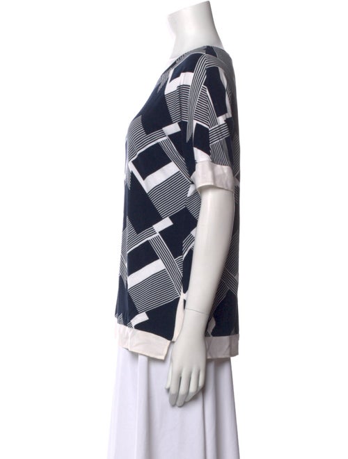 St. John Plaid Print Crew Neck T-Shirt