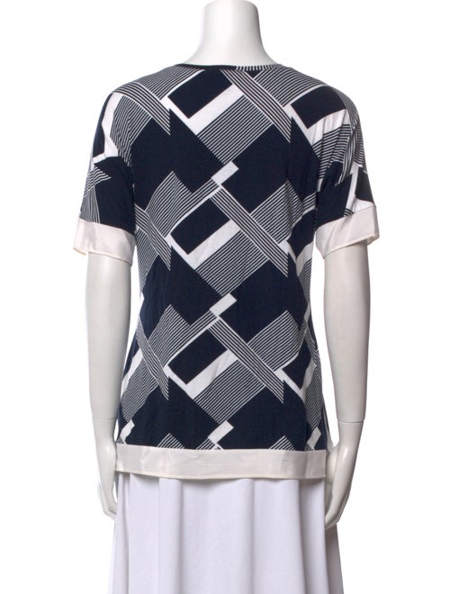 St. John Plaid Print Crew Neck T-Shirt