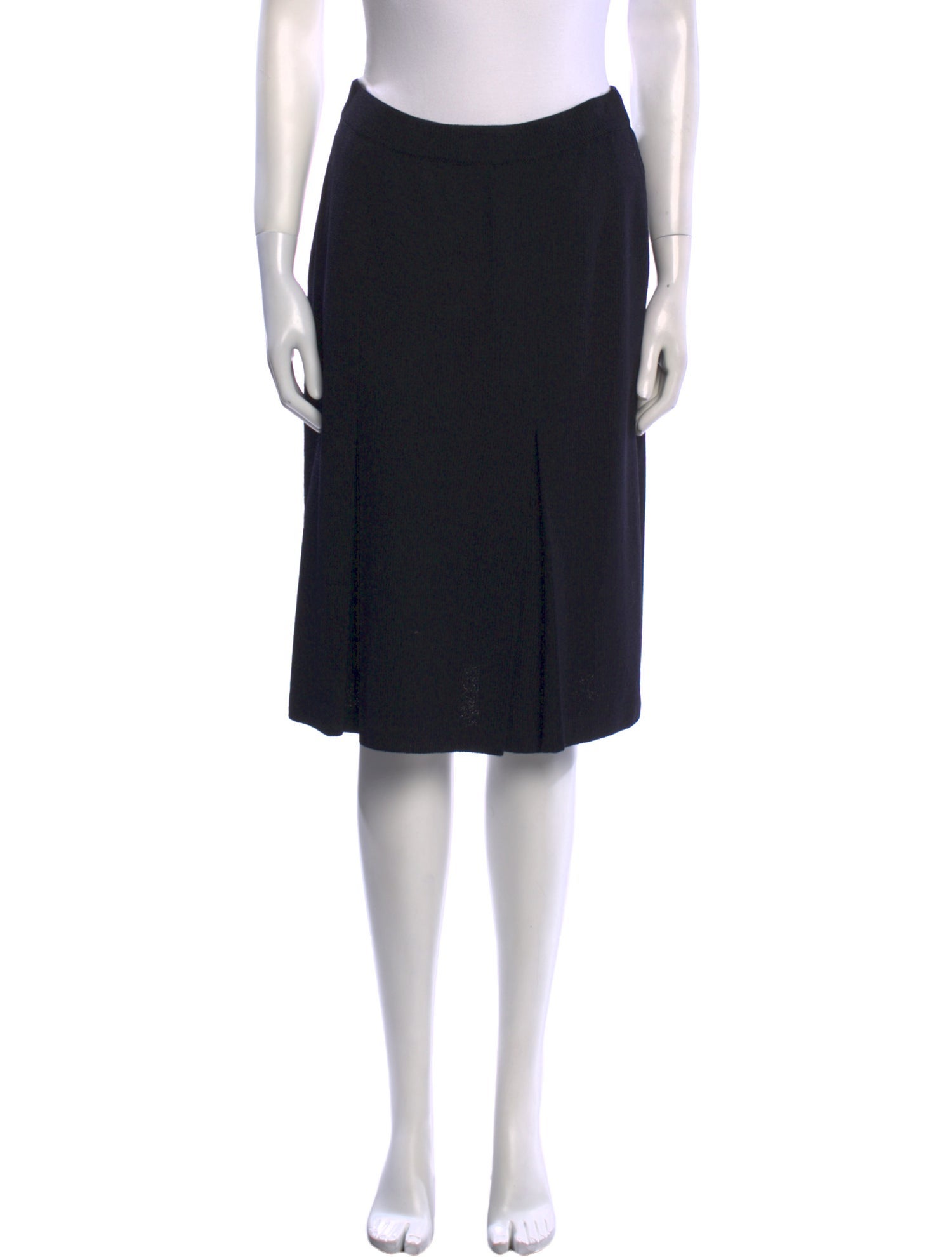 St. John Pleated Accents Knee-Length Skirt