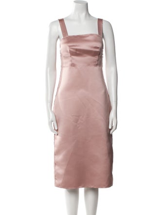 St. John Square Neckline Knee-Length Dress