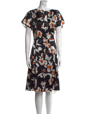 St. John Silk Midi Length Dress