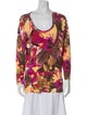 St. John Floral Print Scoop Neck Blouse