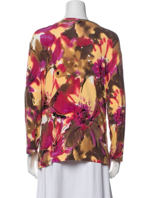 St. John Floral Print Scoop Neck Blouse