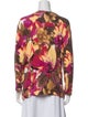 St. John Floral Print Scoop Neck Blouse
