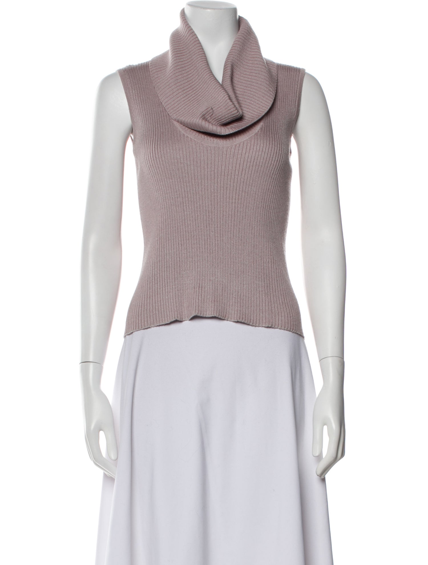 St. John Cowl Neck Sleeveless Crop Top