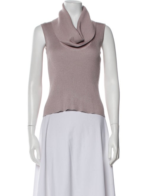 St. John Cowl Neck Sleeveless Crop Top