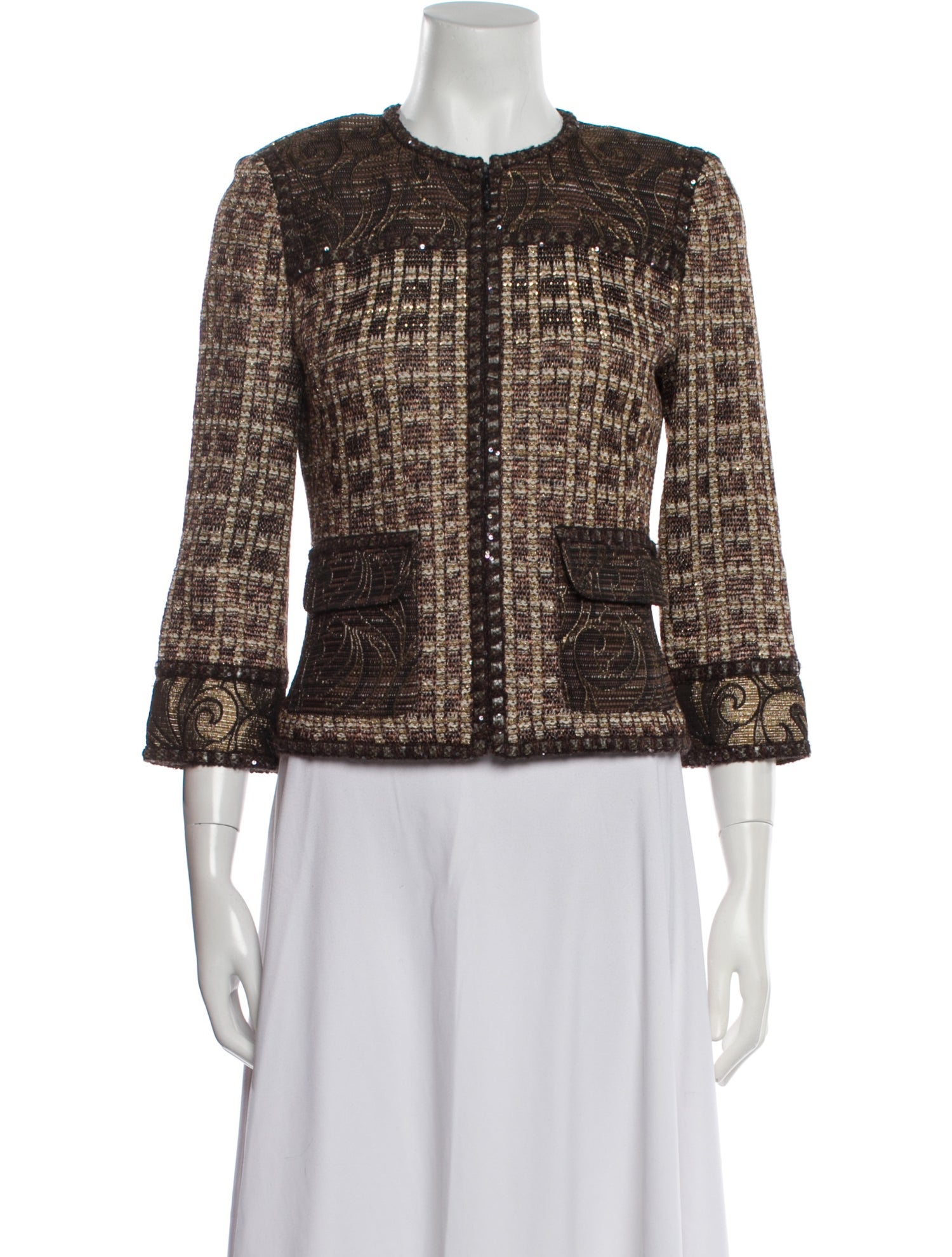 St. John Tweed Pattern Evening Jacket