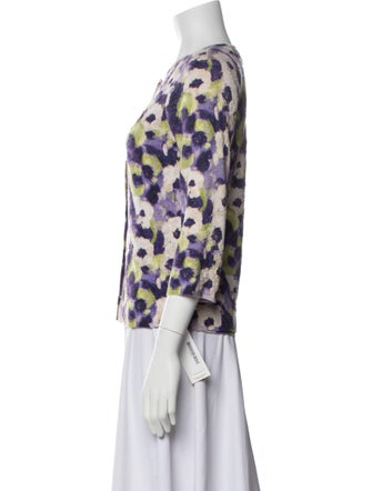 St. John Printed Scoop Neck Sweater