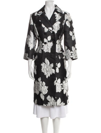 St. John Floral Print Peacoat