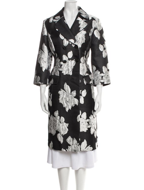 St. John Floral Print Peacoat