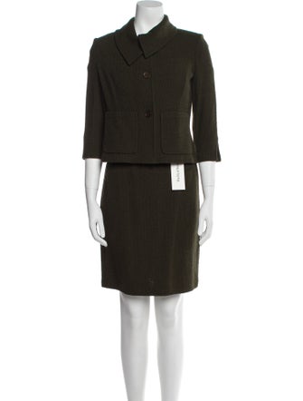 St. John Wool Crystal Embellishments Skirt Set