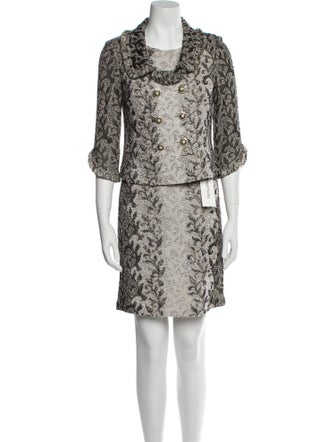 St. John Printed Glitter Accents Dress Set