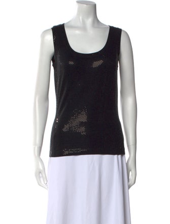 St. John Scoop Neck Sleeveless Top