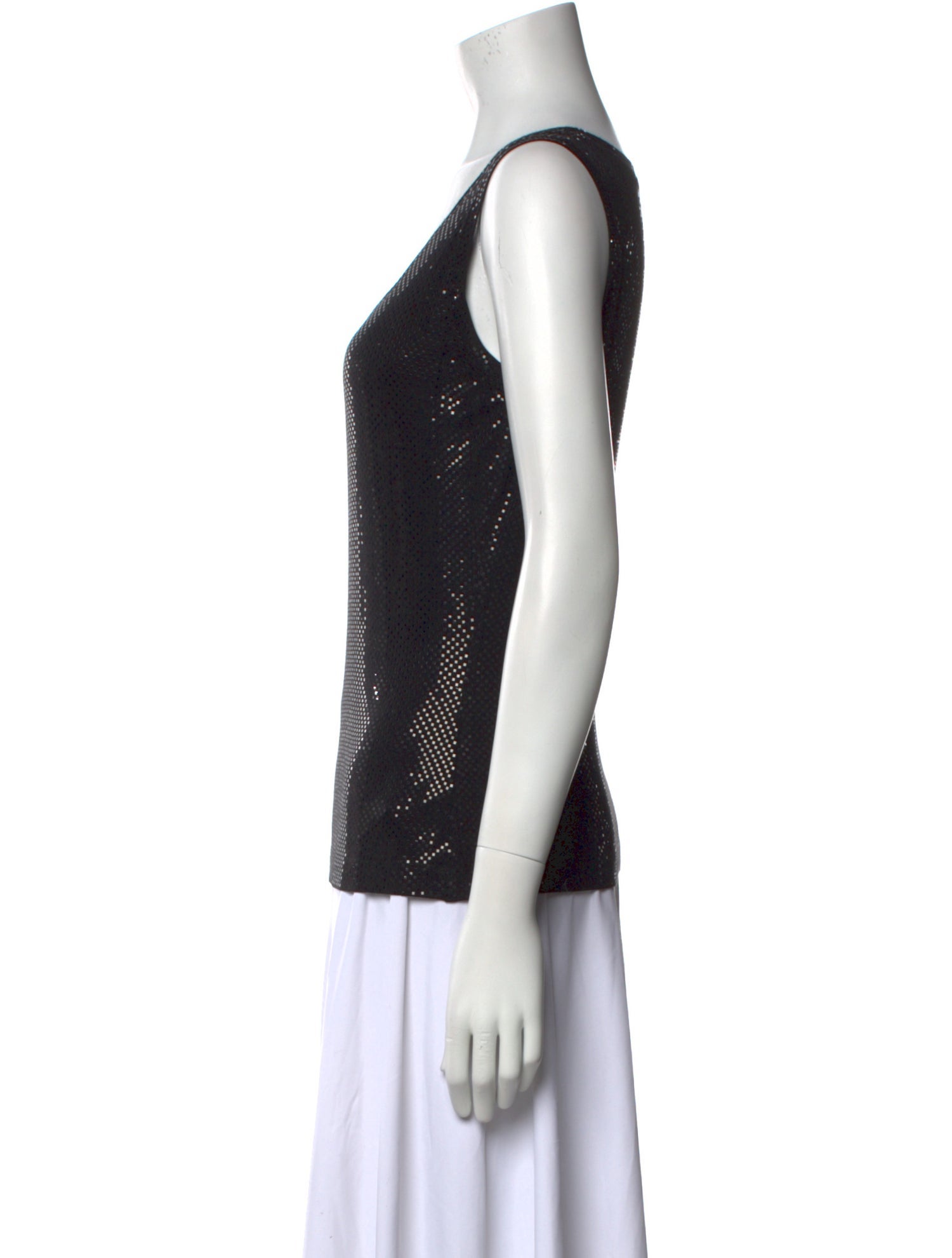 St. John Scoop Neck Sleeveless Top